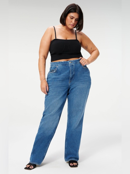 Good American Denim - Good American Good '90s Relaxed Jeans distressed no gap waist Size 16
